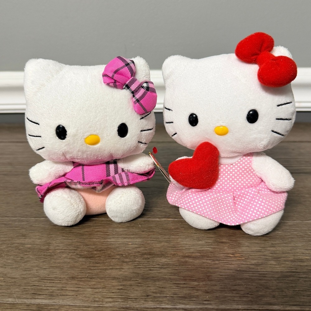 Ty Hello Kitty Beanie Babies Plush Set of 2